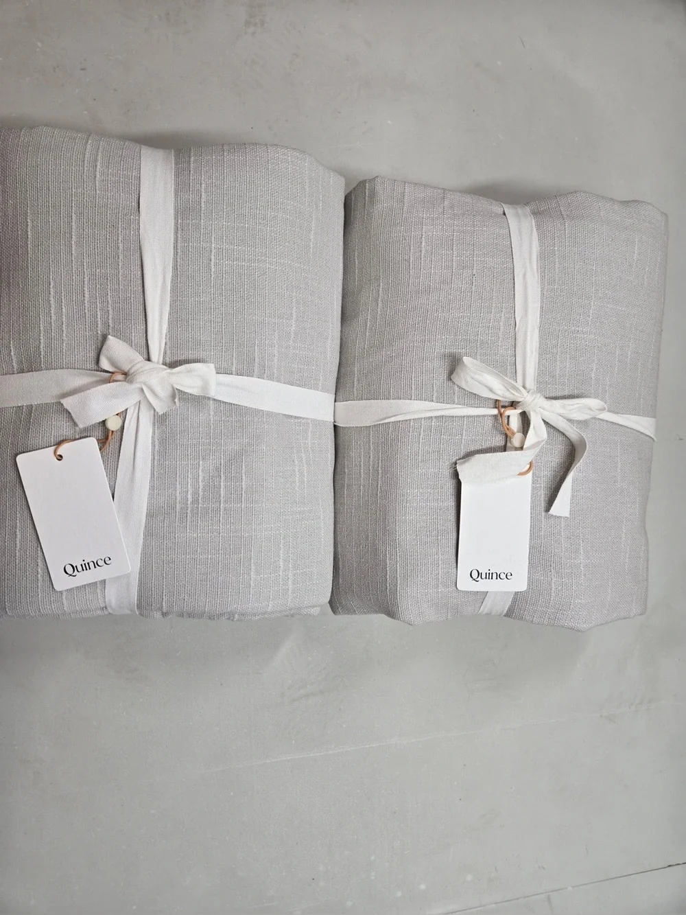 NWT QUINCE Set Of 2 48x96 Cotton Slub Blackout Curtains Cloud 0845